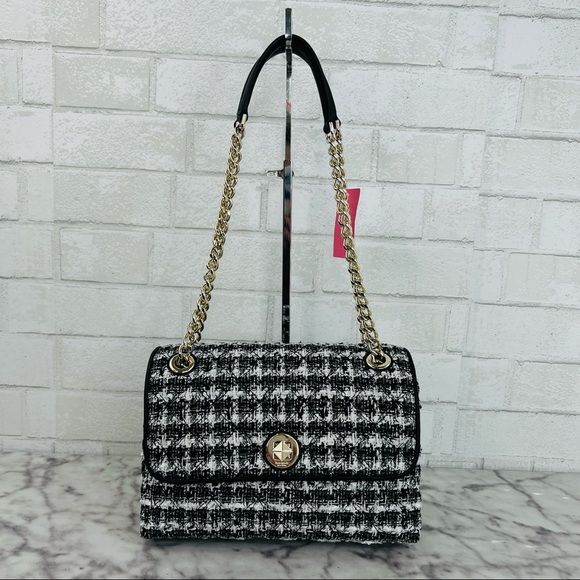 ❗️Sold ❗️Kate Spade Natalia Tweed Medium Flap Chain Shoulder Bag Crossbody - Picture 8 of 12